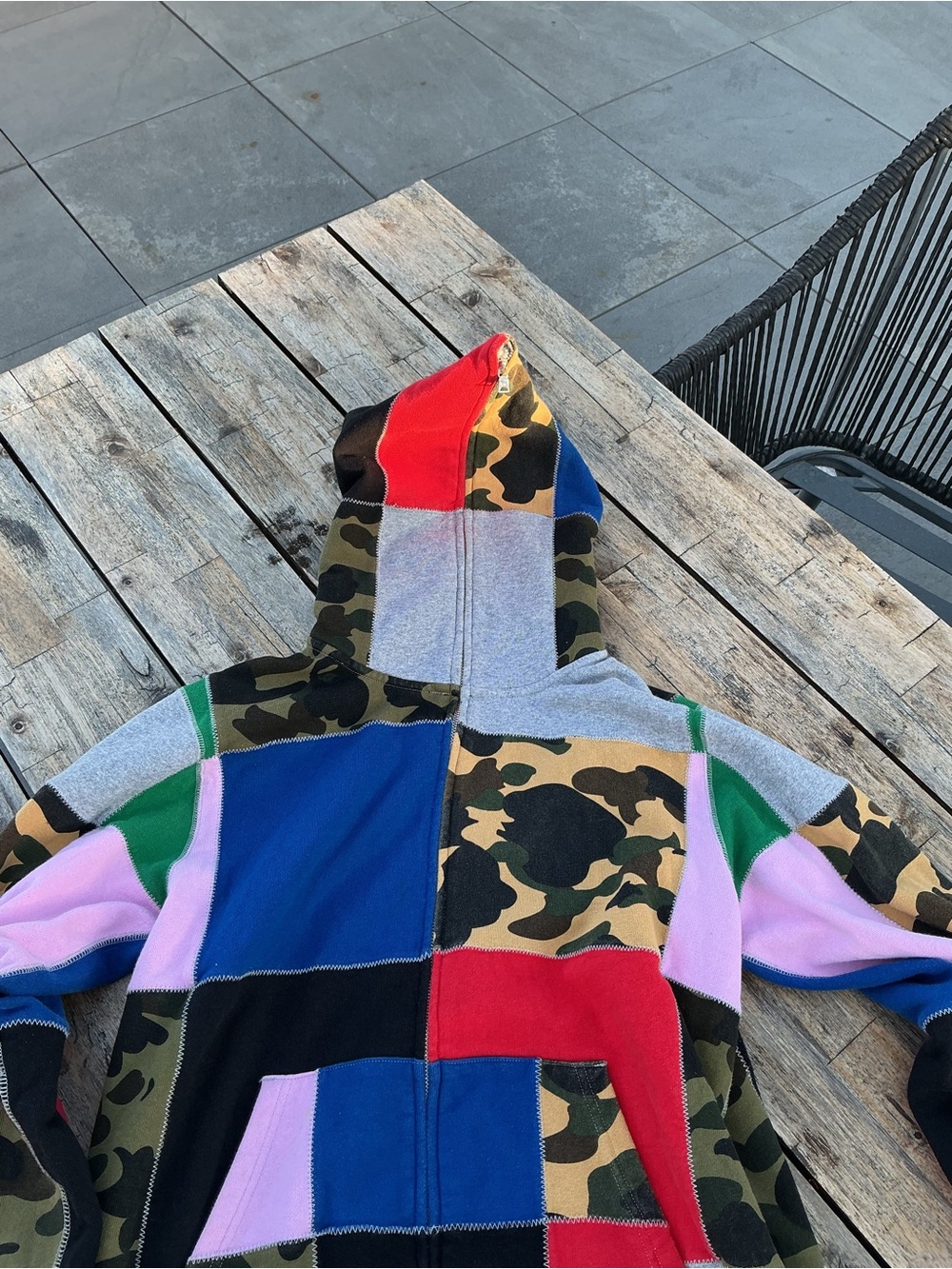 Bape Patchwork Camo Full-Zip Hoodie | Size Large - Picture 5 of 7